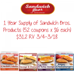1 Year Supply of Sandwich Bros. Products Giveaway http://hintsandtipsblog.com